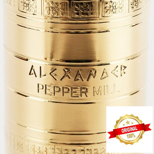 Greek European Genuine Traditional Brass Pepper Handcrafted Mill #102 7.5″