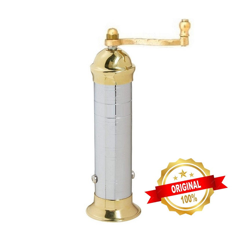 Greek European Genuine Mill Chrome plated- Brass Pepper Mill #213 8"