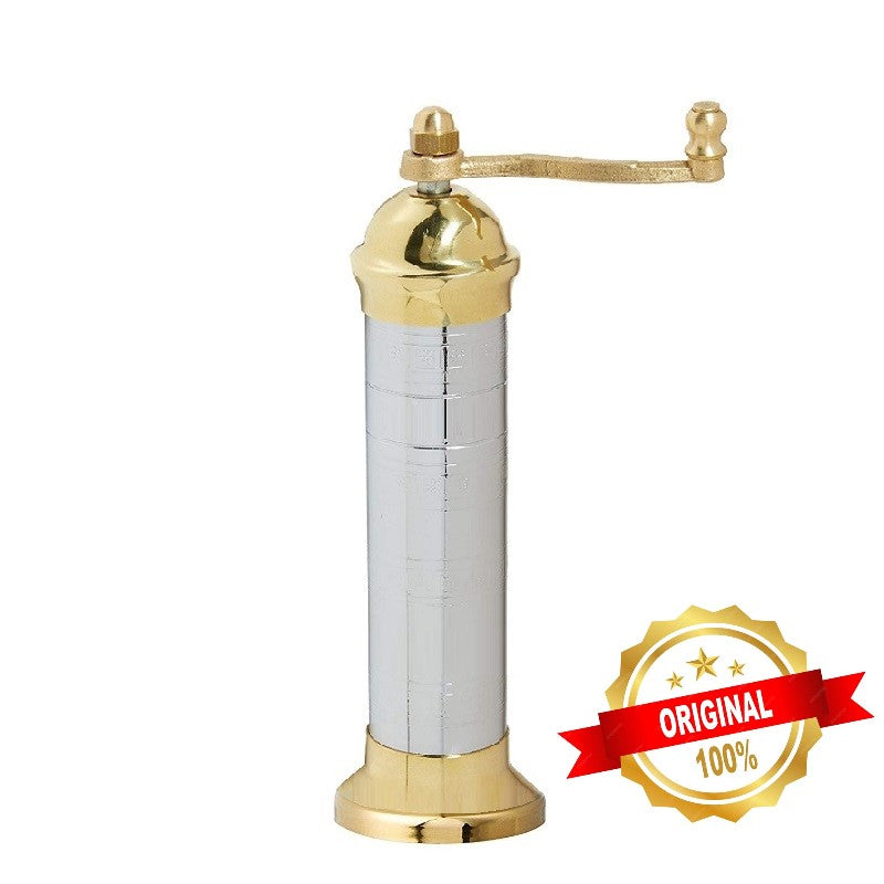 Set of 2 Greek European Genuine Mills Chrome Plated-Brass Pepper Mill # 214 9" &Salt # 218 8"