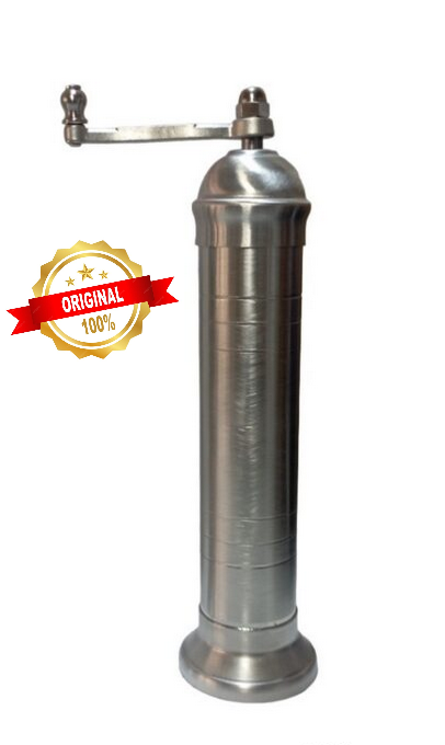Set of 2 Greek European Genuine Mills Nickel-Matt Finish Pepper Mill # 704 9" & Salt # 709 9"