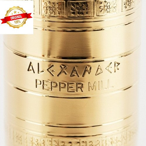 Greek European Genuine Traditional Brass Pepper Handcrafted Mill #105 10″