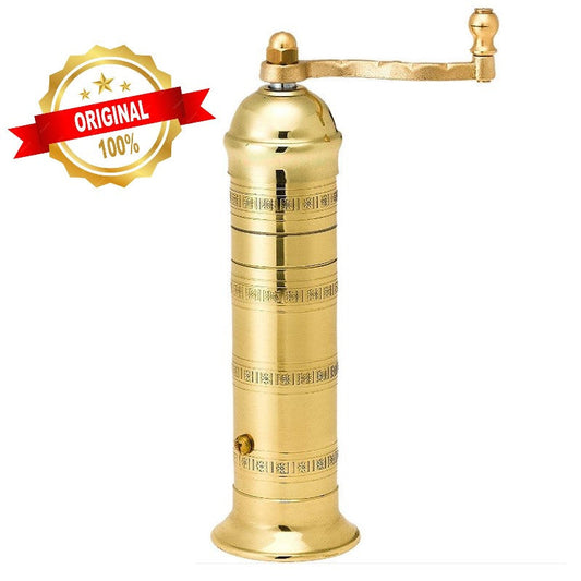 Greek European Genuine Traditional Brass Pepper Handcrafted Mill #103 8″