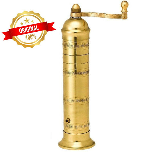Greek European Genuine Traditional Handcrafted Brass Pepper Mill #104 9" Vintage look
