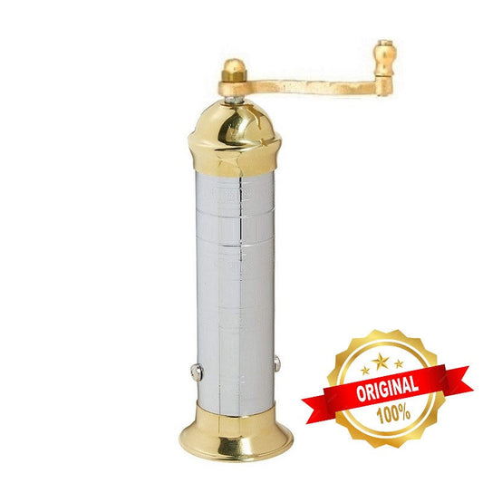 Greek European Genuine Mill Chrome plated- Brass Pepper Mill #213 8"
