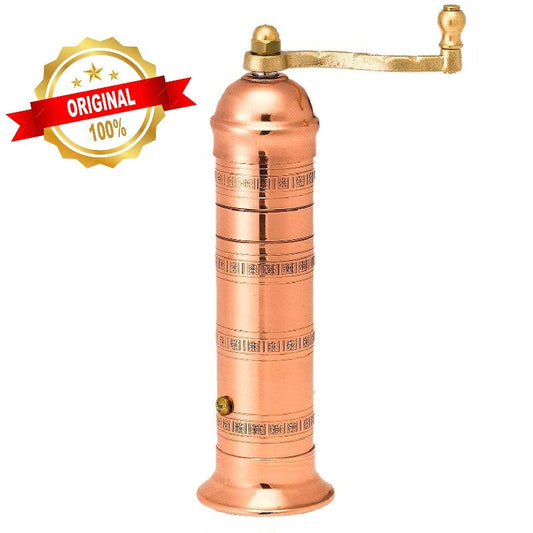 Greek European Genuine Traditional Copper Pepper Handcrafted Mill #403 8''