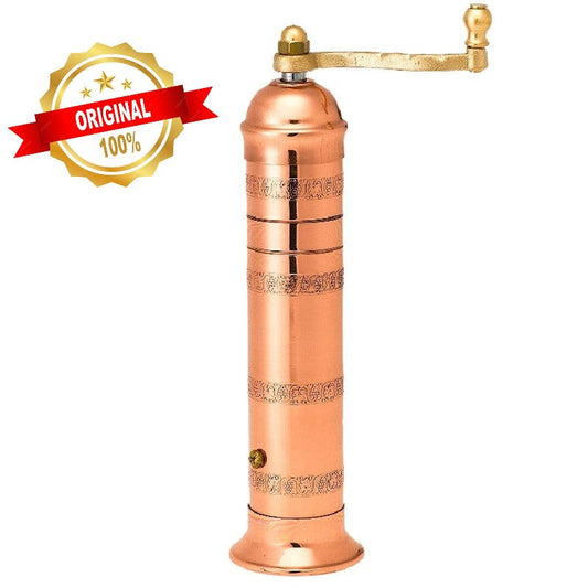 Greek European Genuine Copper Pepper Mill #404 9″