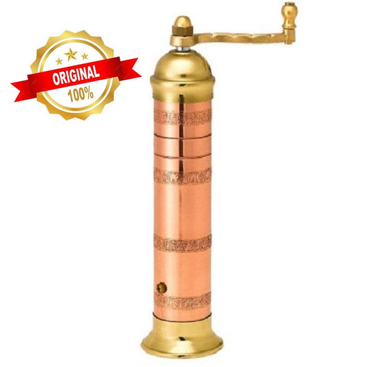 Greek European Genuine Copper-Brass Pepper Mill #414 9″