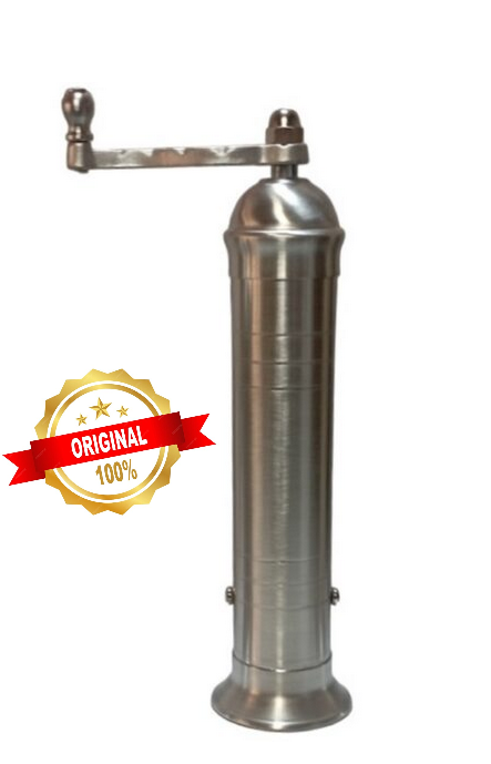 Set of 2 Greek European Genuine Mills Nickel-Matt Finish Pepper Mill # 704 9" & Salt # 709 9"