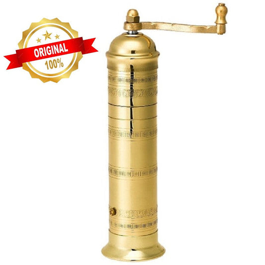 Greek European Genuine Traditional Brass Pepper Handcrafted Mill #105 10″