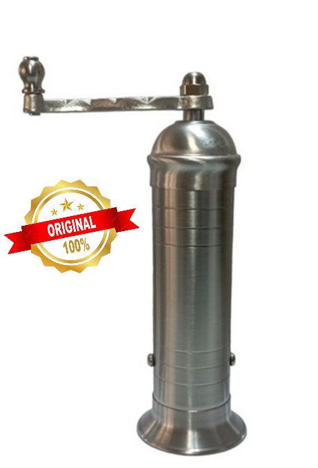 Set of 2 Greek European Genuine Mills Nickel-Matt Finish Pepper Mill # 705 10" &Salt # 708 8"