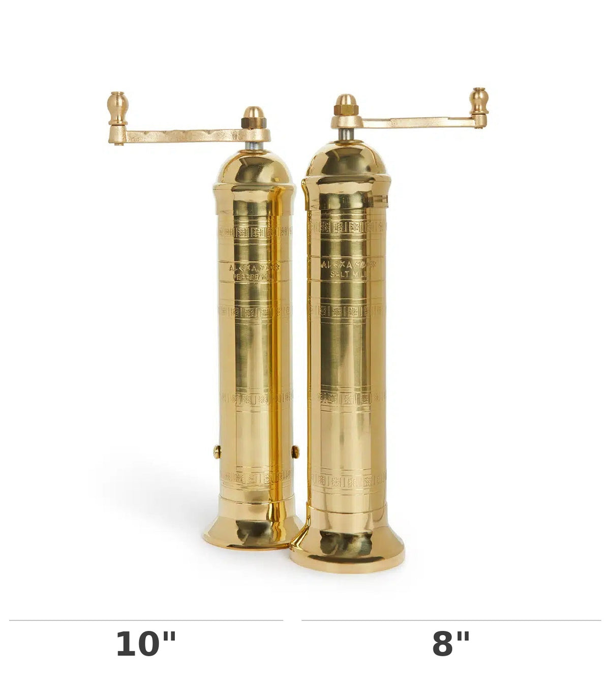 Alexander Brass Pepper 10" & Salt 8" Mill Set