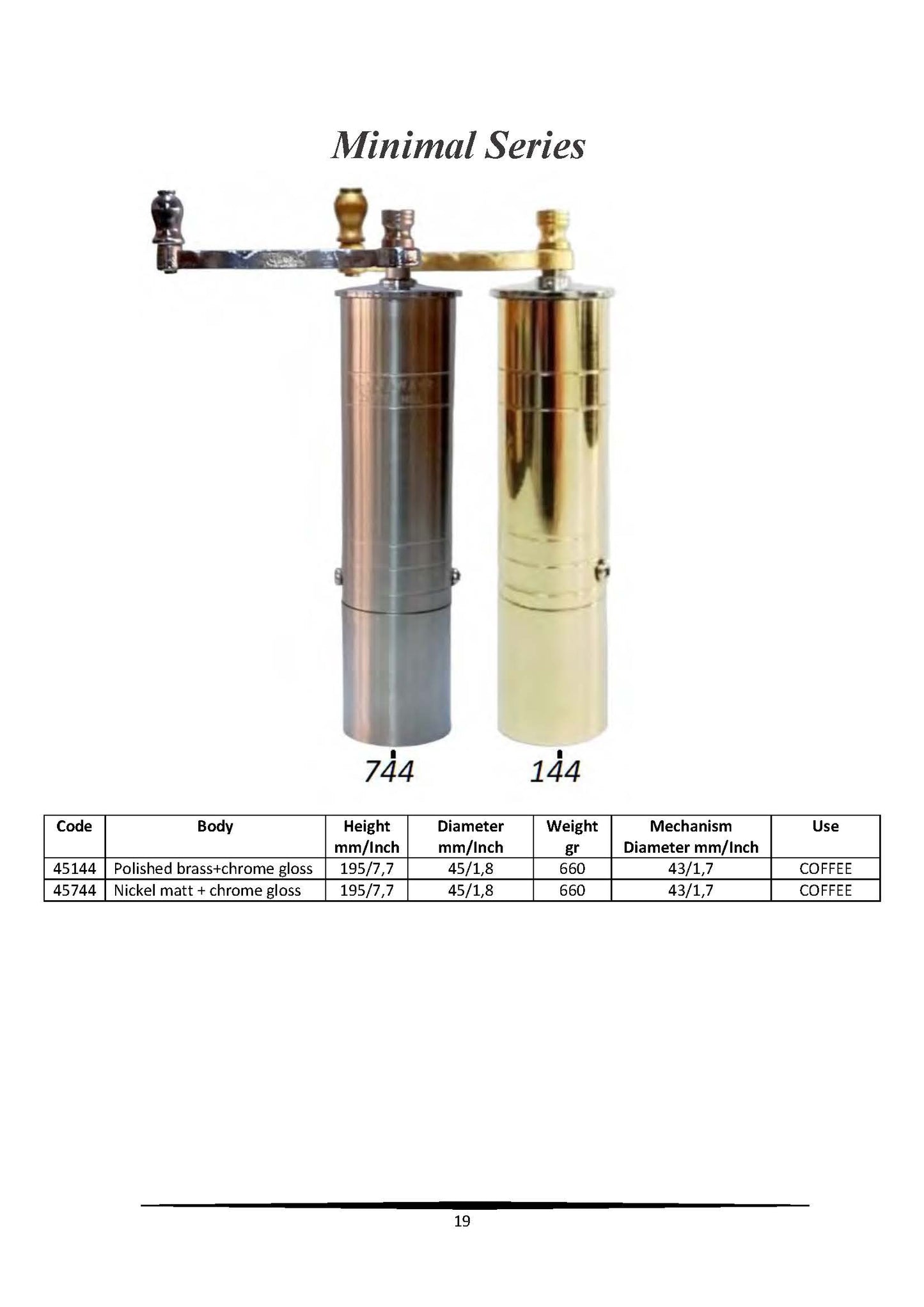 ALEXANDER or ATLAS Spare Parts Pepper and Salt Mill Mechanism KARYATIS